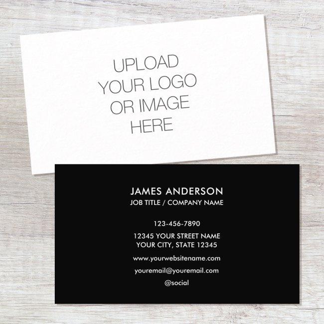 Modern Minimalist Custom Logo Black White Business Invitations