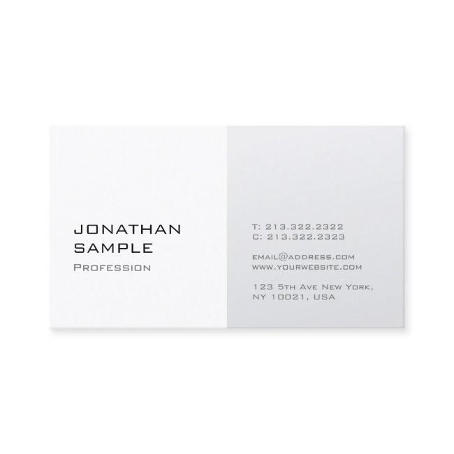 Modern Minimalist Design Silver White Plain Trendy Business Invitations