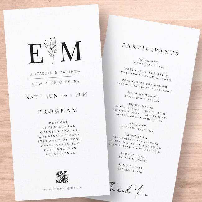 Modern Minimalist Elegant Chic Foliage Wedding