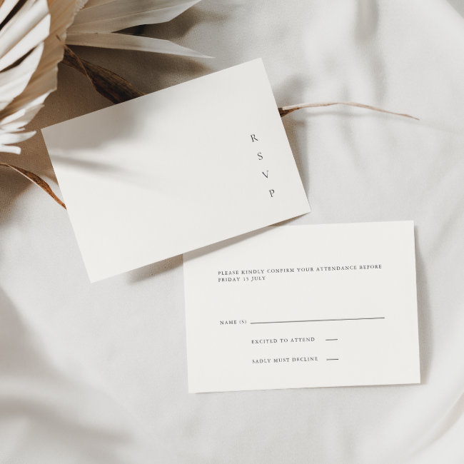 Modern Minimalist Ivory Rsvp Invitations