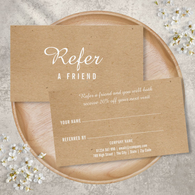 Modern Minimalist Kraft Professional Referral Invitations