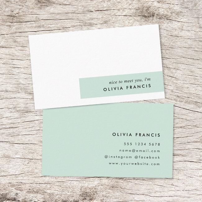 Modern Minimalist Mint Green Pastel Business Invitations