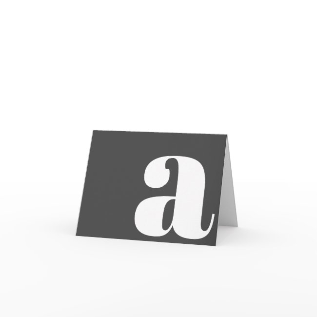 Modern Monogram Initial Letter Classic Black White Note Invitations