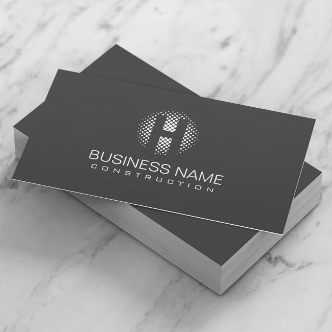 Modern Monogram Minimalist Gray Professional Business Invitations