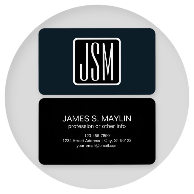 Modern Monogrammed Initials | Black & White