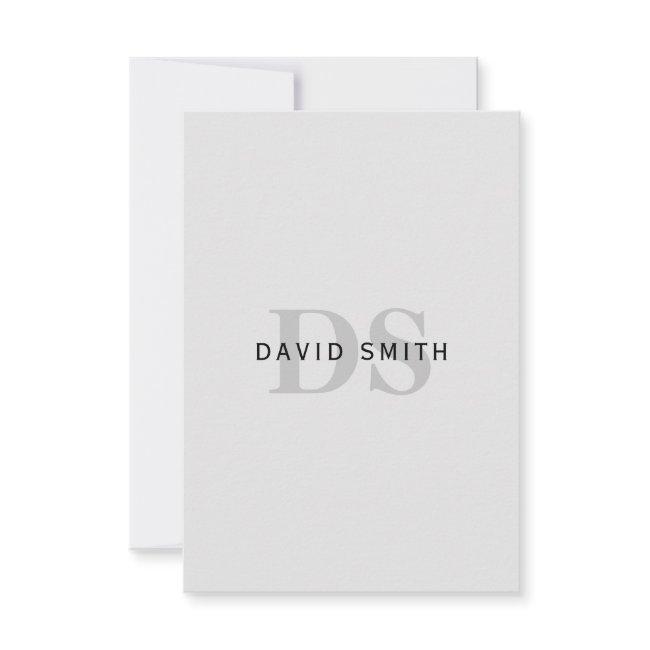 Modern Name & Monogram | Editable Gray & Black Thank You Invitations