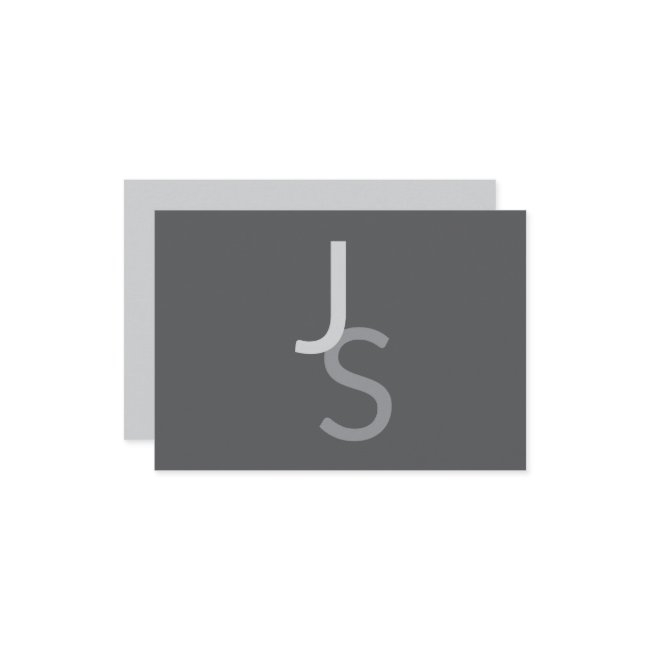 Modern Overlapping Monogrammed Initials | Gray Enclosure Invitations