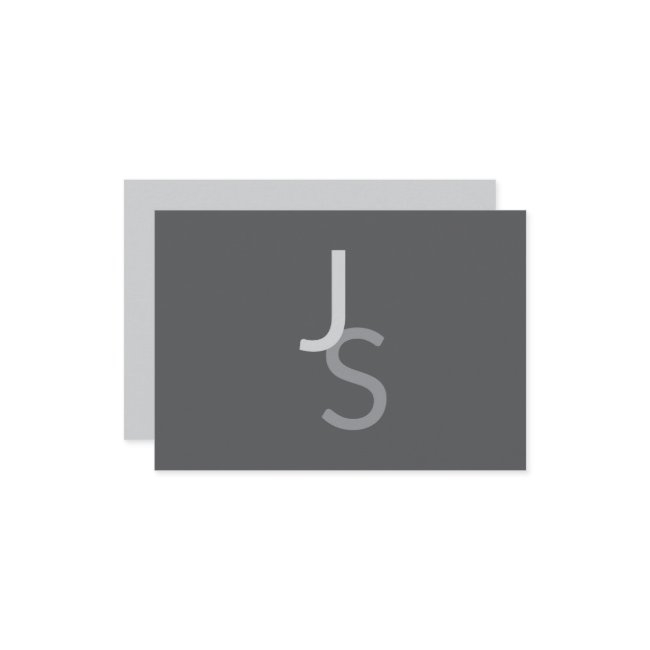 Modern Overlapping Monogrammed Initials | Gray Note Invitations
