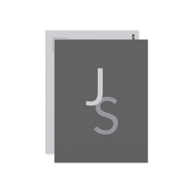Modern Overlapping Monogrammed Initials | Gray Postinvitations