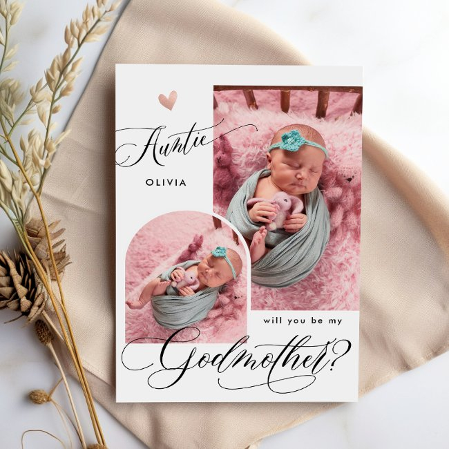 Modern Photo Godmother Proposal Invitation