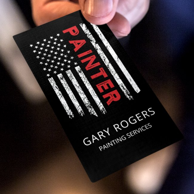Modern Qr Code Painter American Flag Business Invitations