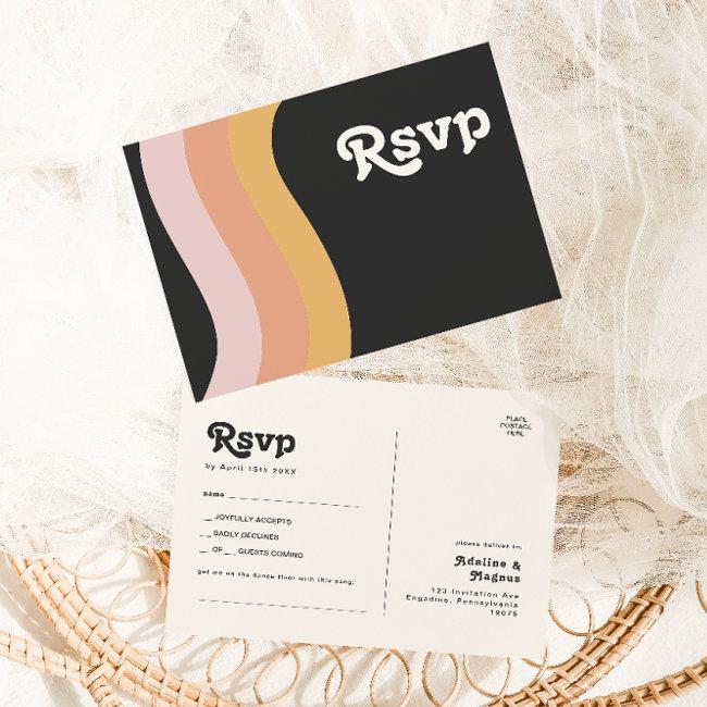 Modern Retro 70's Rainbow Dark Song Request Rsvp P Postinvitations