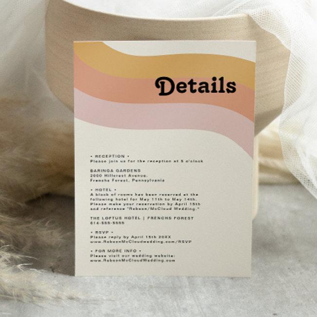 Modern Retro 70's Rainbow Details Enclosure Invitations