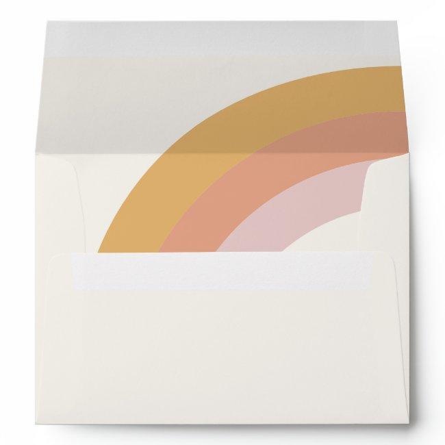 Modern Retro 70's Rainbow | Wedding Invitation Envelope