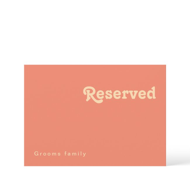 Modern Retro | Coral Reserved Sign