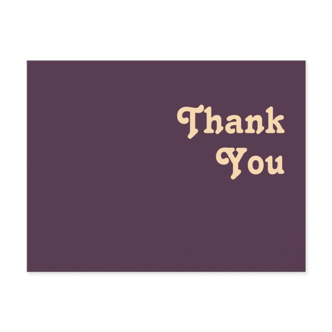 Modern Retro | Dark Purple Wedding Thank You Postinvitations