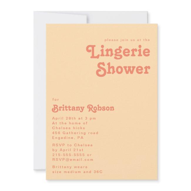 Modern Retro | Orange Cream Lingerie Shower Invitation