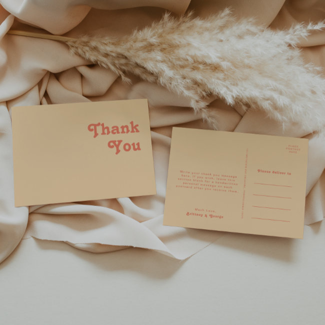 Modern Retro | Orange Cream Wedding Thank You Postinvitations