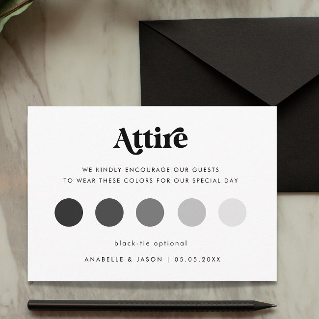Modern Retro Wedding Attire Guest Dress Code Invitations