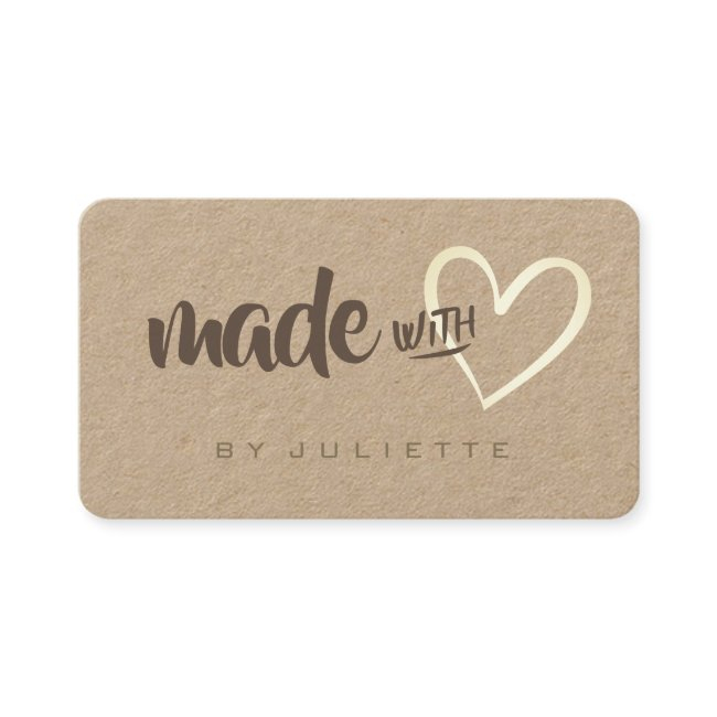 Modern Rustic Made With Love Heart Kraft Paper Business Invitations