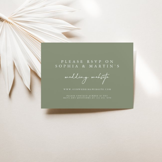 Modern Sage Green Rsvp Online Wedding Website