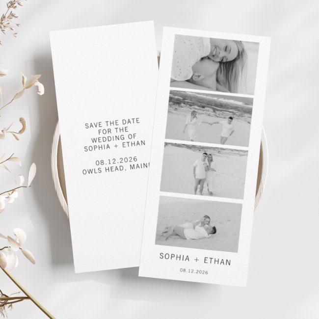 Modern Save The Date Photo Strip