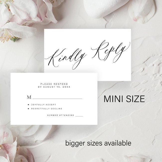 Modern Script Budget Wedding Kindly Reply Rsvp Note Invitations