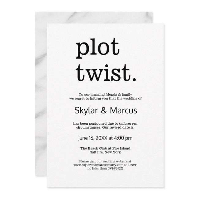 Modern Simple Casual Wedding Postponement Invitation