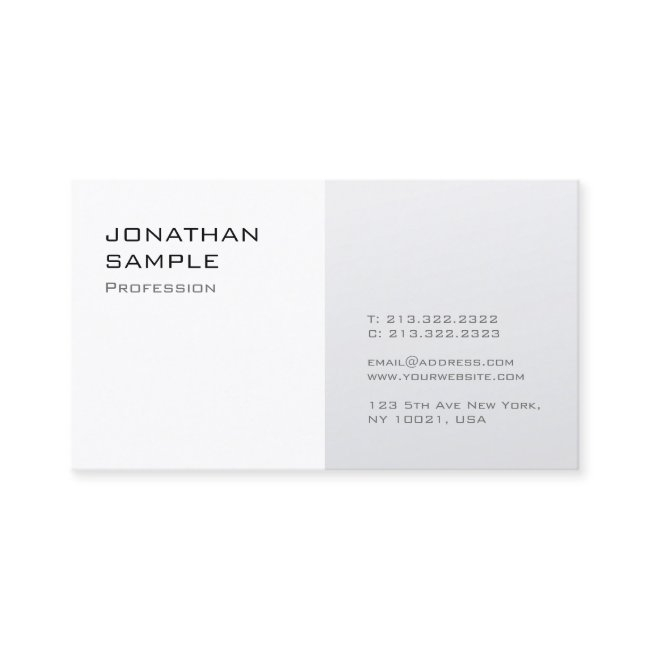 Modern Simple Design Silver White Plain Trendy Business Invitations