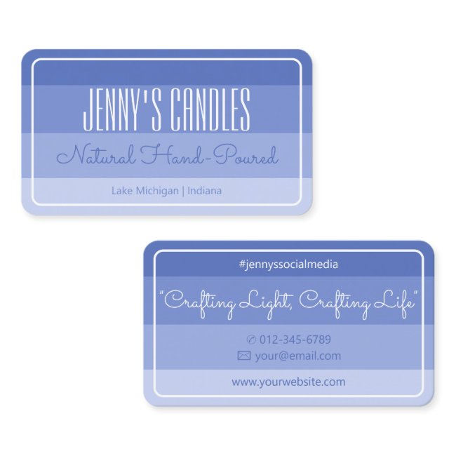 Modern Square Border Pastel Rainbow Ombre Blue Business Invitations