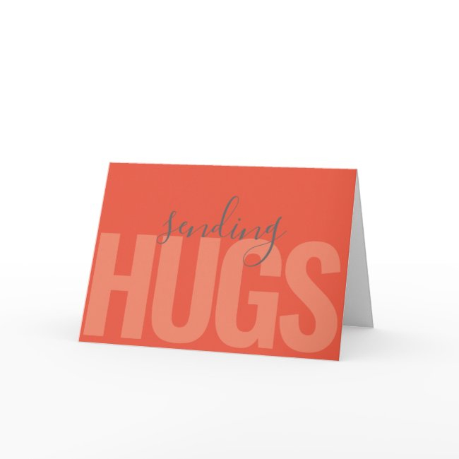 Modern Text Orange Sending Hugs Thinking Of You Invitations