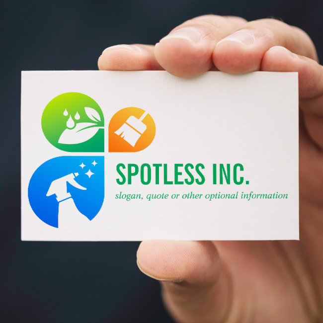 Modern Trendy Cleaning Services Logo Professional Business Invitations
