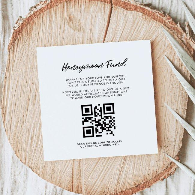 Modern Typography Honeymoon Fund Qr Code Enclosure Invitations