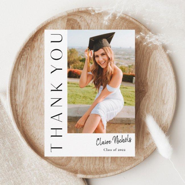 Modern Vertical Photo Graduation Thank You Invitations