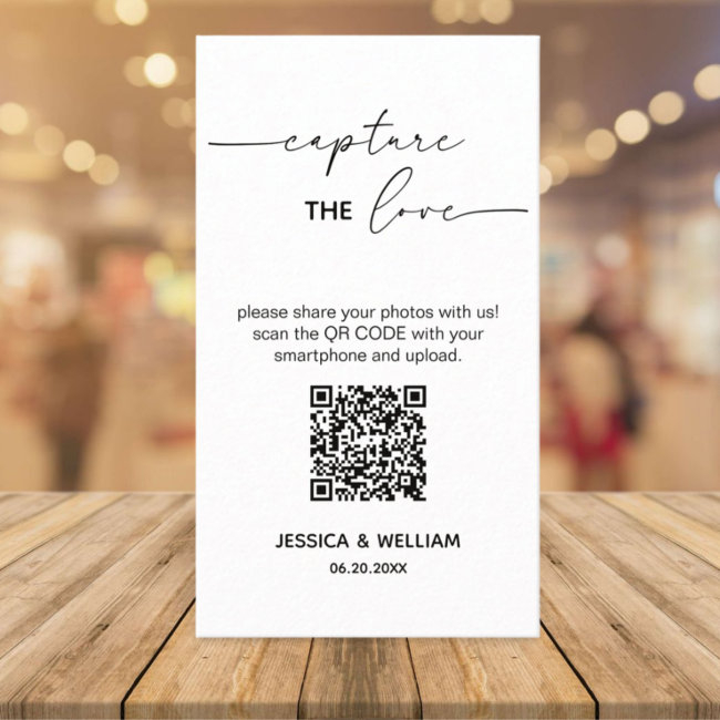 Modern Wedding Capture The Love Qr Code Enclosure Invitations