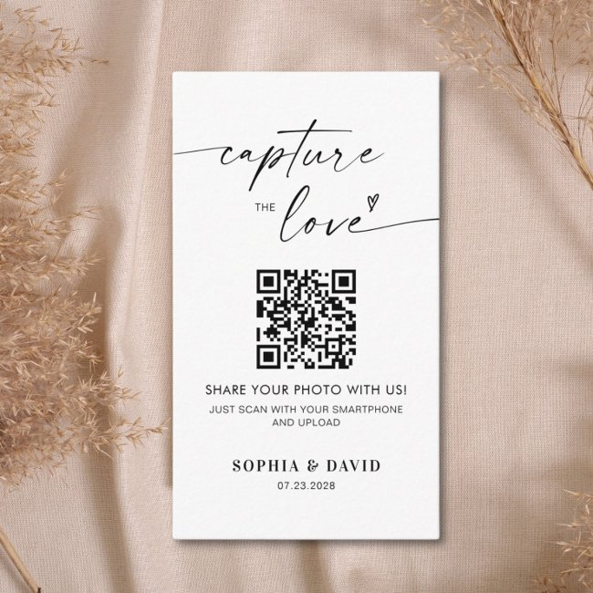 Modern Wedding Photos Capture The Love Qr Code Enclosure Invitations