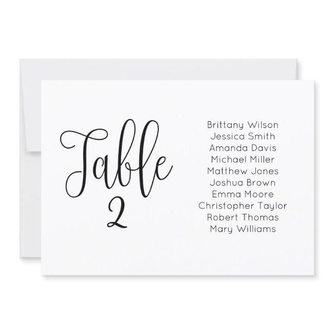 Modern Wedding Seating Chart. Landscape Table Plan Invitation
