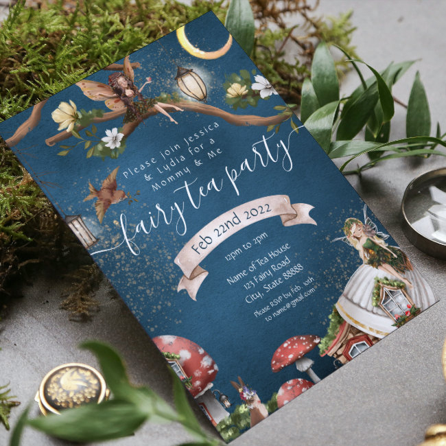 Mommy & Me Fairy Tea Party Invitation