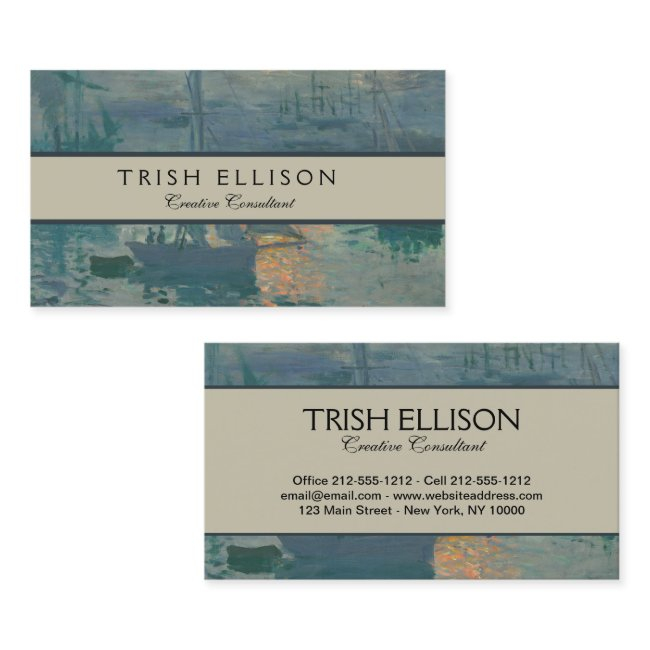 Monet Sunrise Marine Impressionism Painting Business Invitations