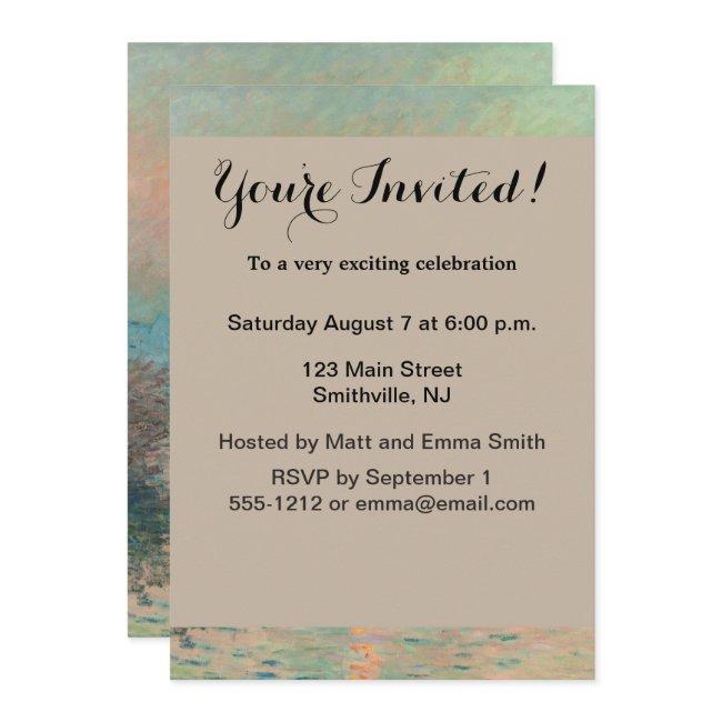 Monet Sunset Seine Fine Art Impressionism Invitation