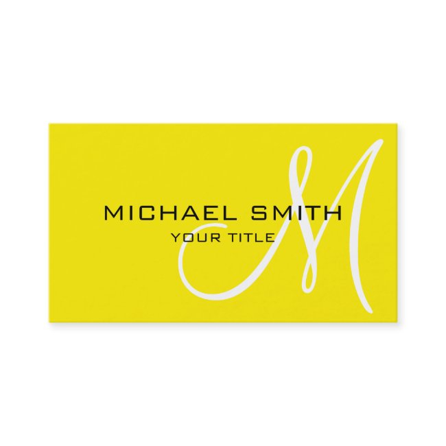Monogram Aureolin Color Background Business Invitations