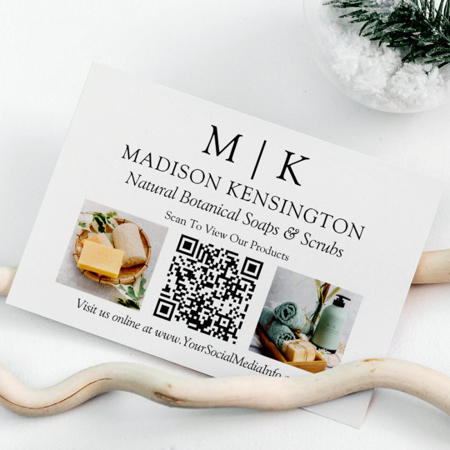 Monogram Or Add Logo Business Qr Code 2 Photos Business Invitations