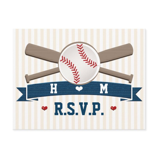 Monogrammed Baseball Wedding Rsvp Postinvitations
