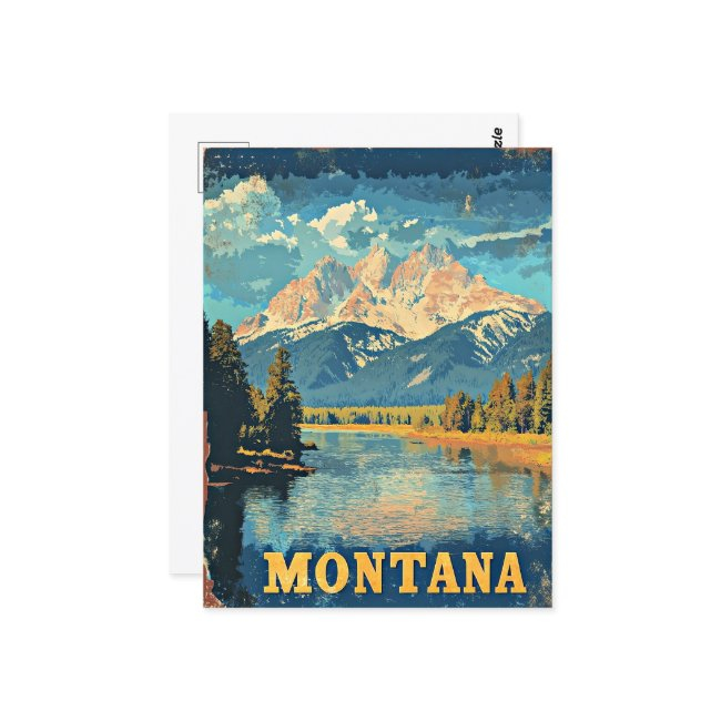Montana Vintage Travel Poster Postinvitations