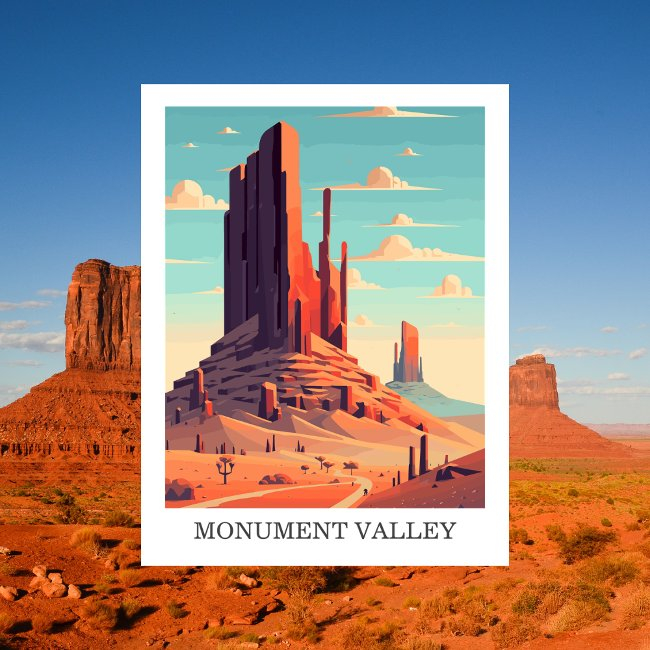 Monument Valley, Usa: Travel Vintage Postinvitations