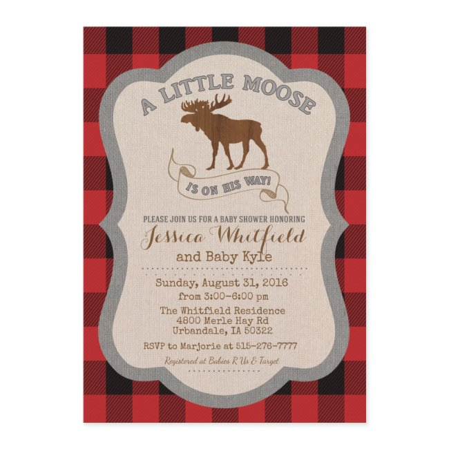 Moose Baby Shower Invitation