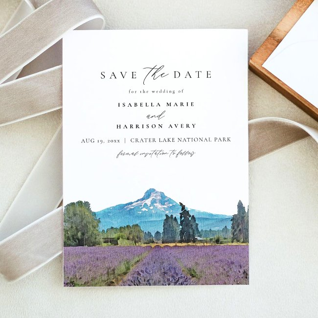 Mount Hood National Park Skyline Save The Date Invitation