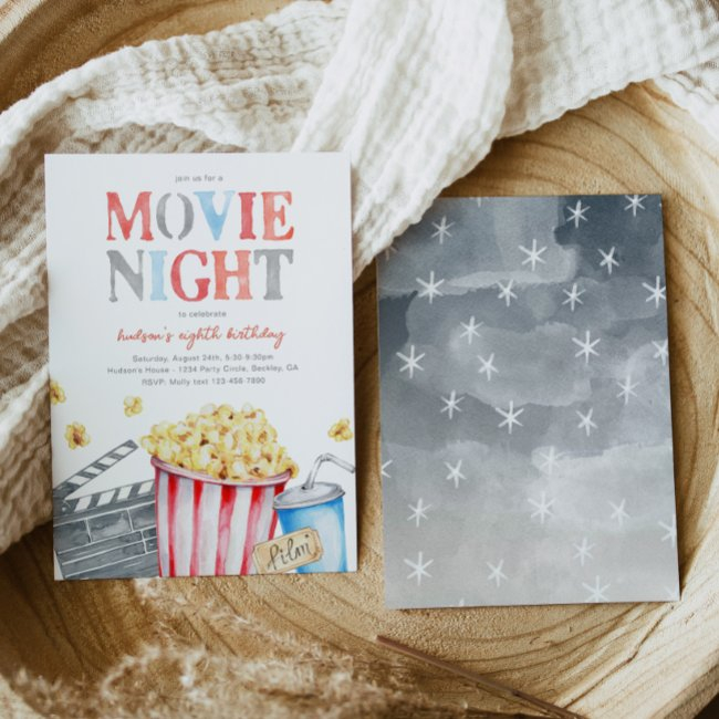 Movie Night Birthday Invitation | Movie Party