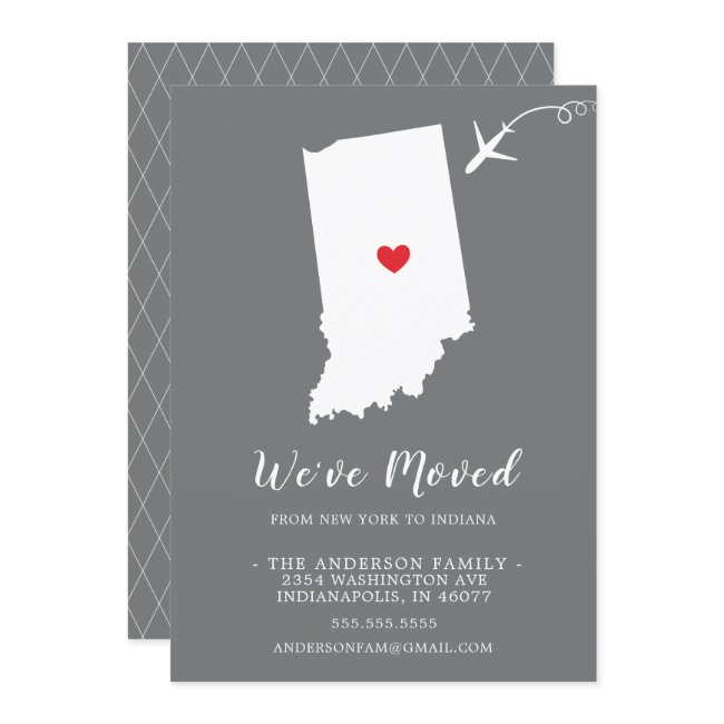 Moving Announcement | State Indiana