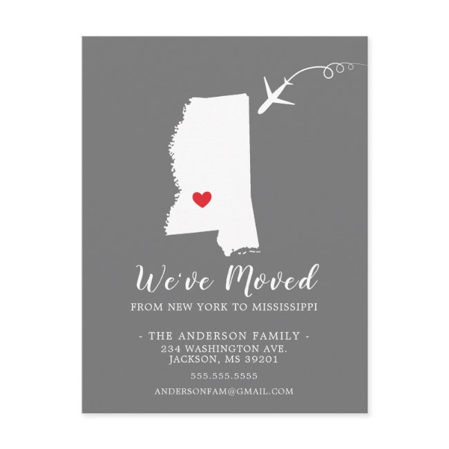 Moving Announcement State Mississippi Post Invitations